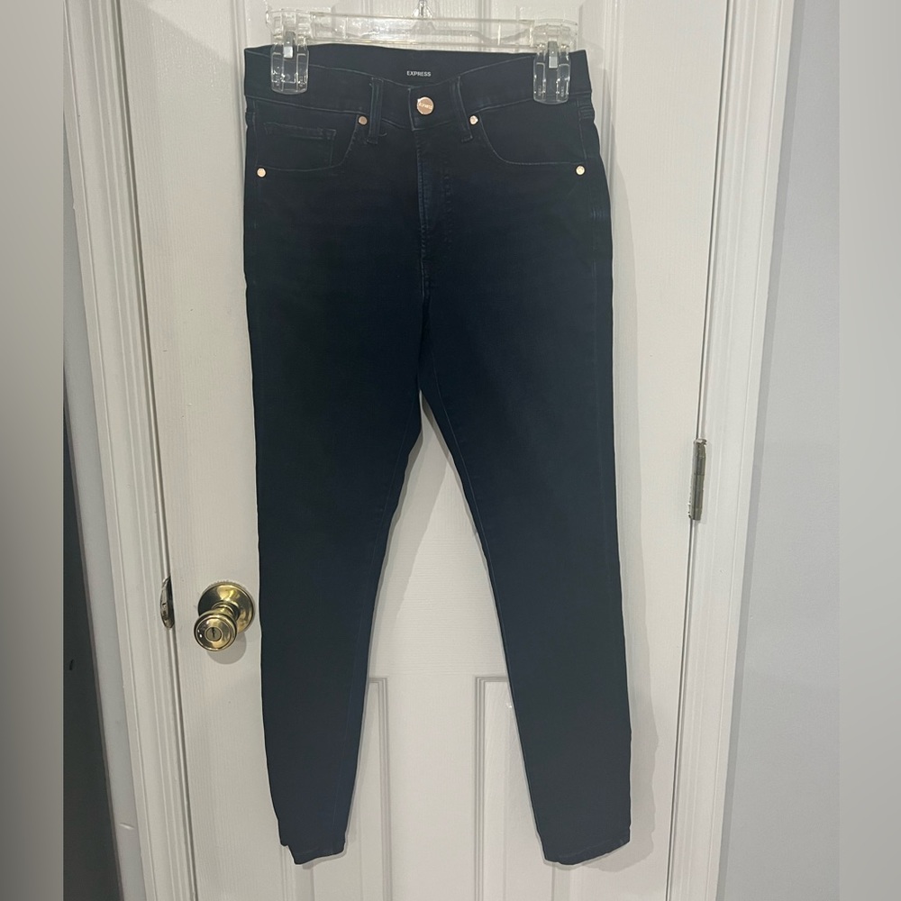 Express dark denim skinny jeans